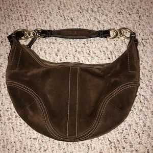 Coach Hobo Style purse - brown suede EUC